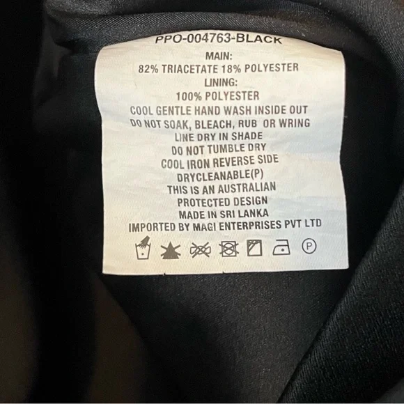 Kookai Size 34 Size 6 Black Crop 3/4 Sleeve Blouse Women’s Top Zip Back - Picture 4 of 14